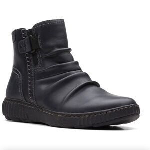 Clarks Caroline Black Leather Boots